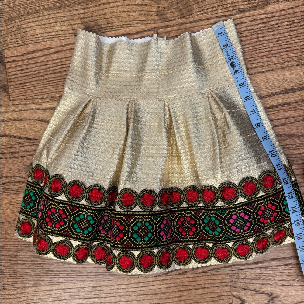Ibiza Spanish Gold Embroidered Party Skirt